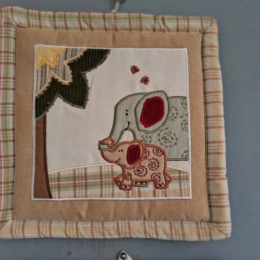 Kids Line Safari Animal Nursery Decor Set Diaper Stacker and 3 Wall Hangings